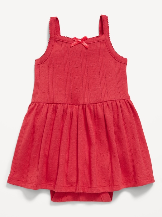 Pointelle Pointelle-Knit Bodysuit Dress for Baby under $10 clearance