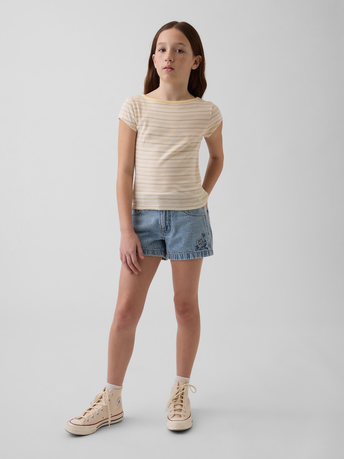 Kids Low Rise Stride Denim Shorts