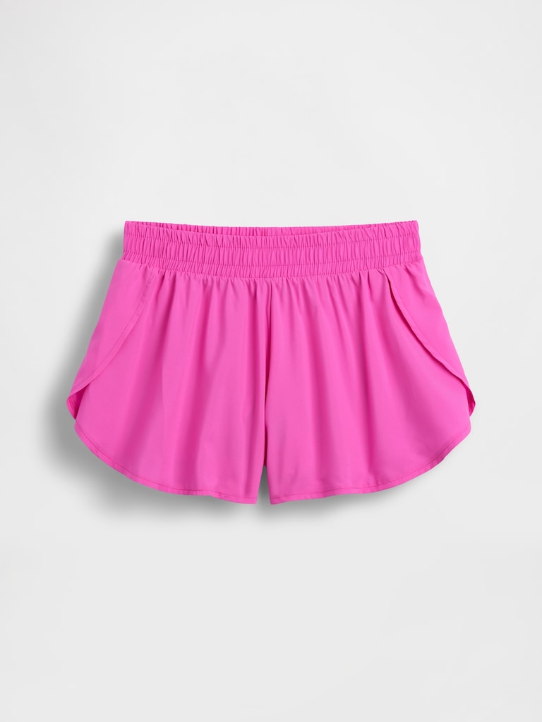 Kids Quick-Dry Butterfly-Hem Run Shorts