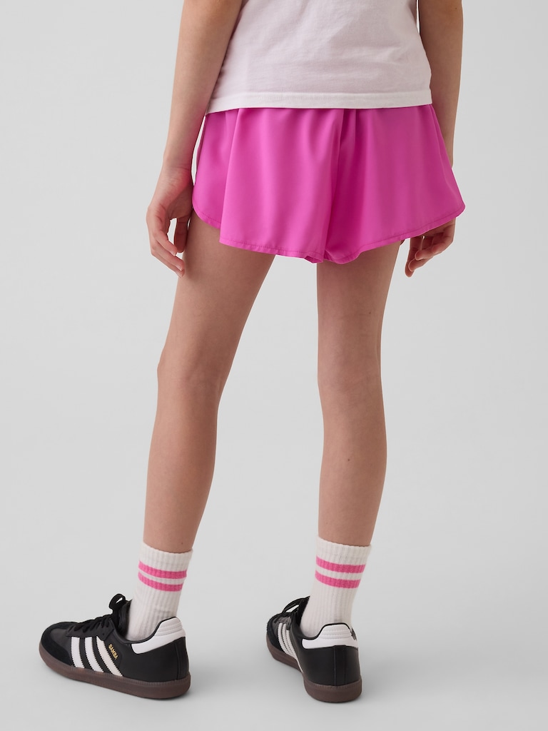 Kids Quick-Dry Butterfly-Hem Run Shorts