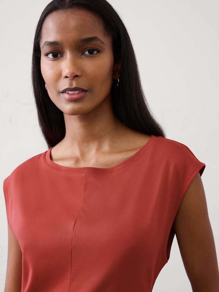 Cap-Sleeve Knee-Length Dress