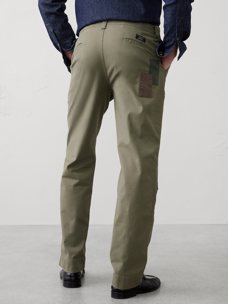 Slim-Fit Straight Patchwork Chino