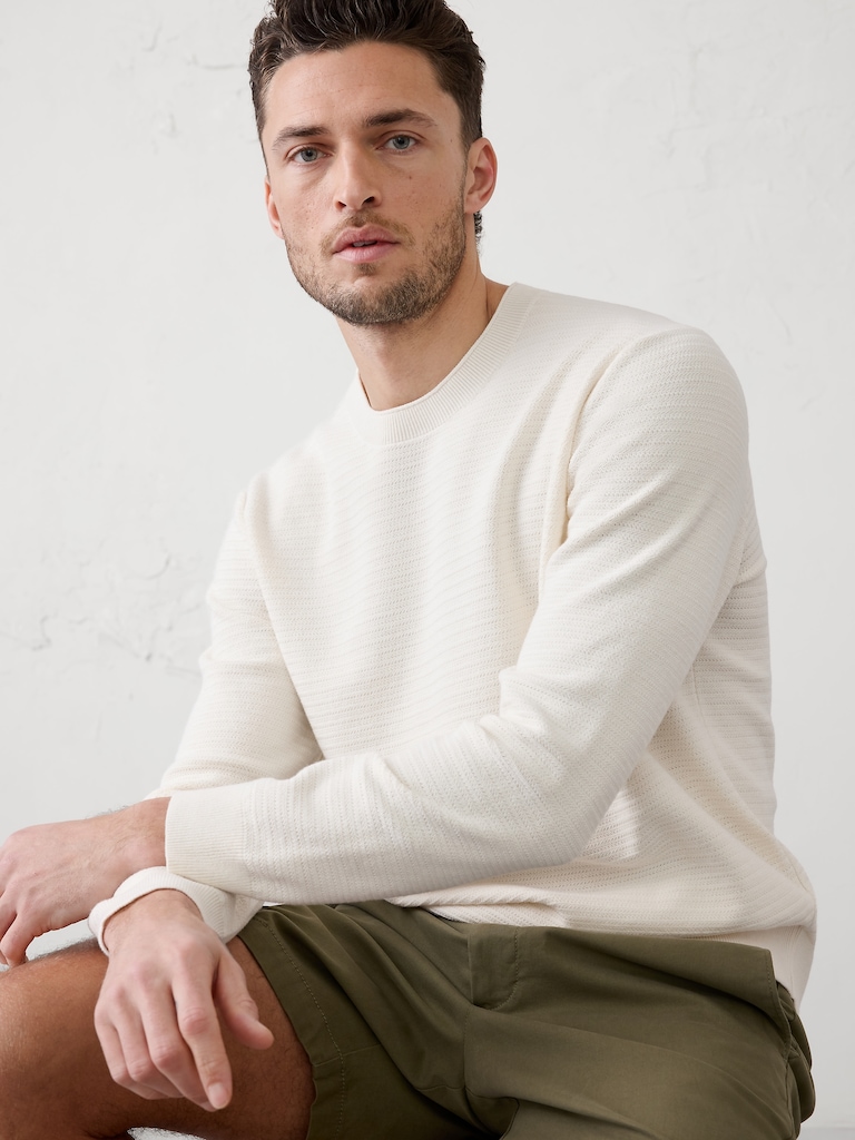 Textured Crew-Neck Sweater
