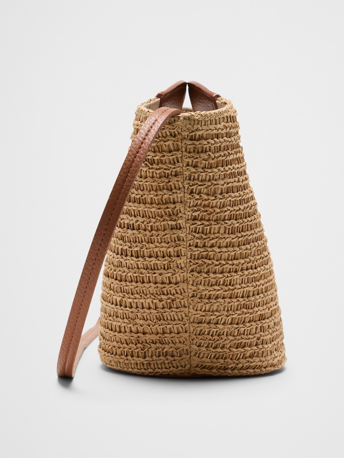 Straw Mini Bucket Crossbody