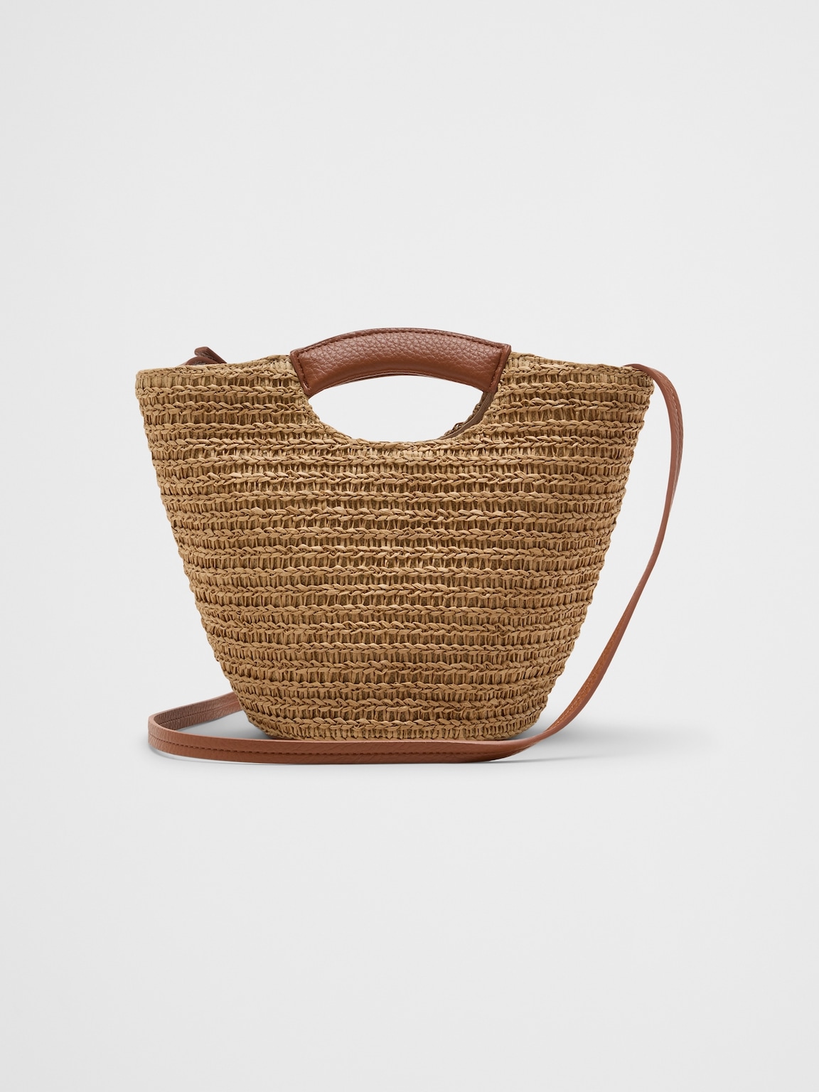 Straw Mini Bucket Crossbody