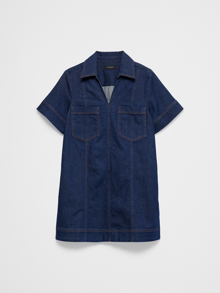 Denim Pocketed Mini Dress