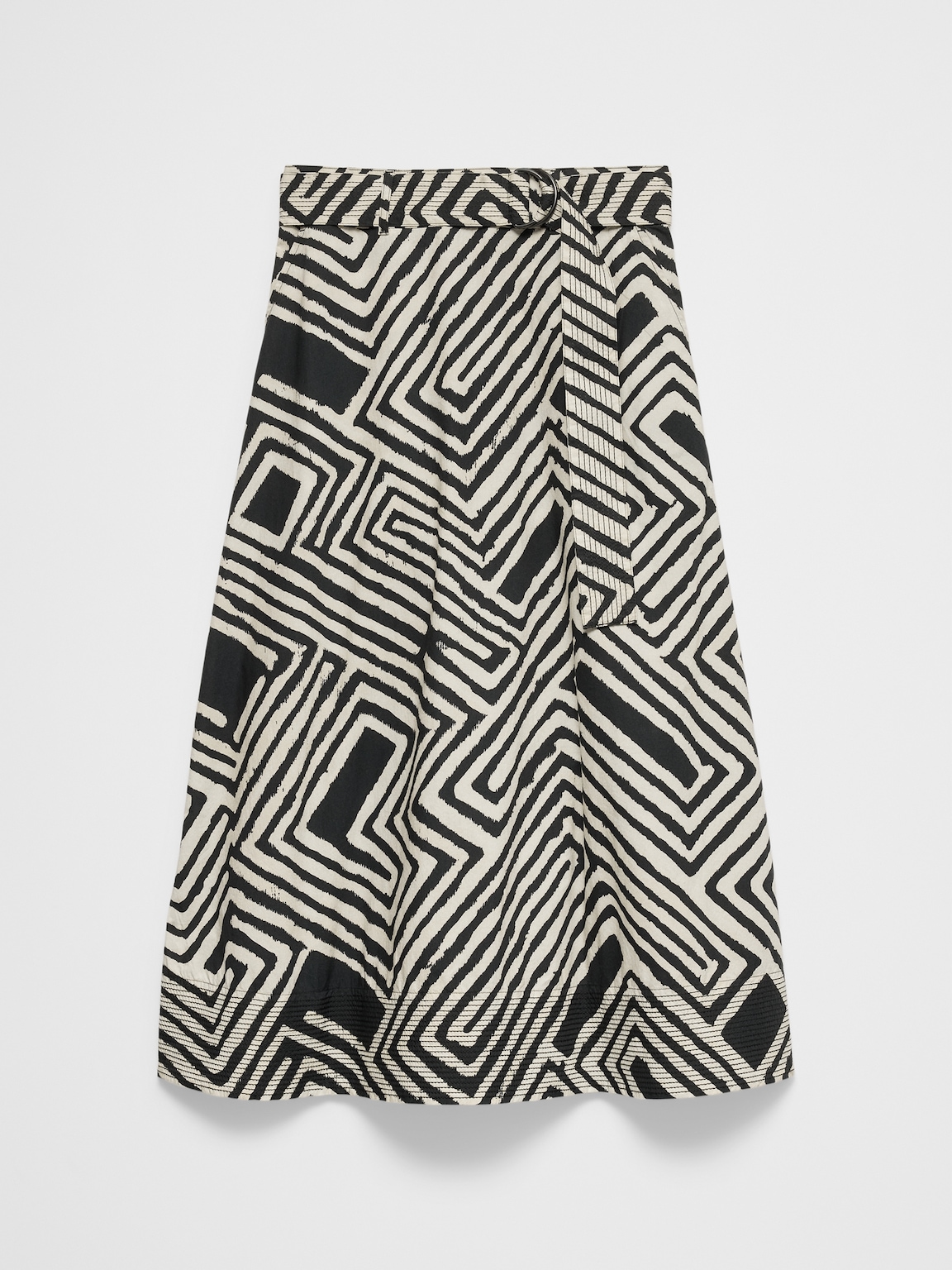 Trapunto Circle-Cut Midi Skirt