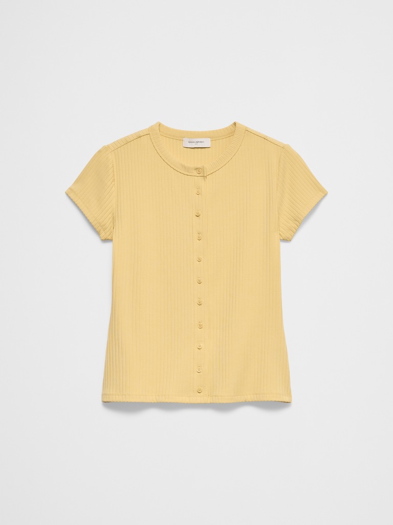 Ribbed Button Top