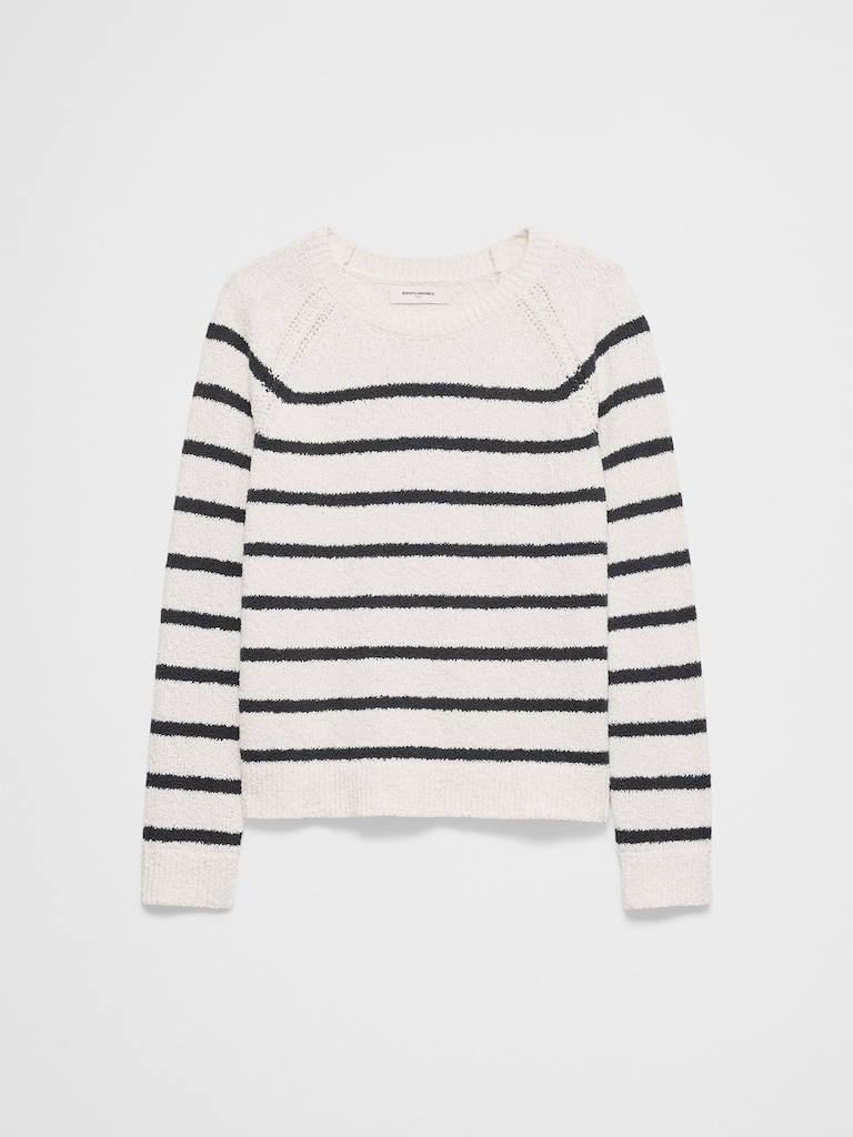 Striped Boucle Raglan Sweater