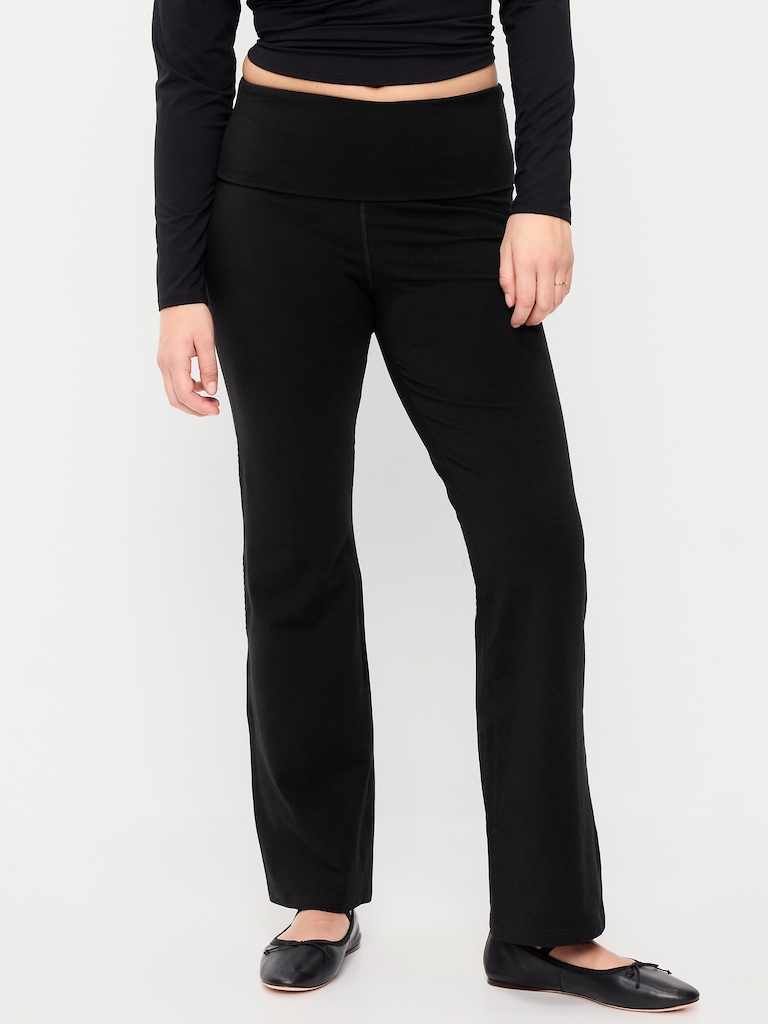 High-Waisted PowerChill Fold-Over Bootcut Leggings