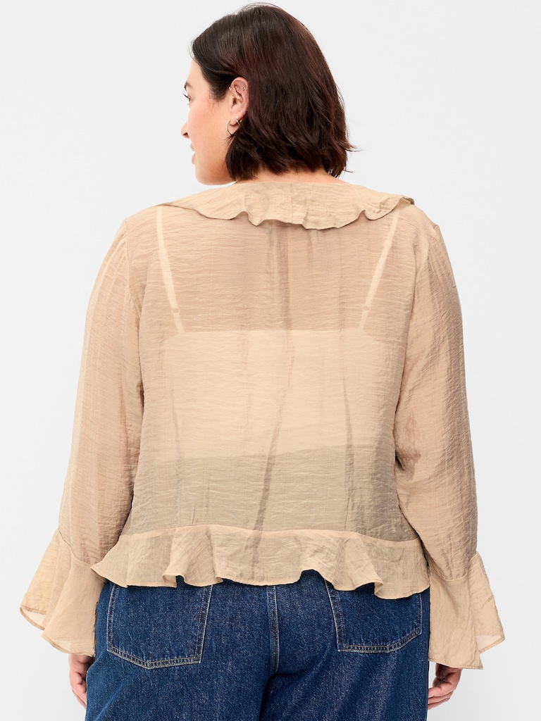 Bell-Sleeve Ruffle Top