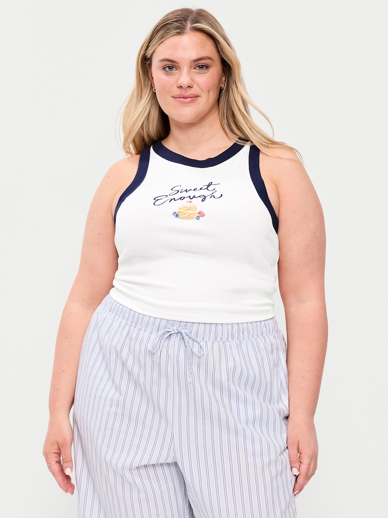 Graphic Snug Crop Tank Top