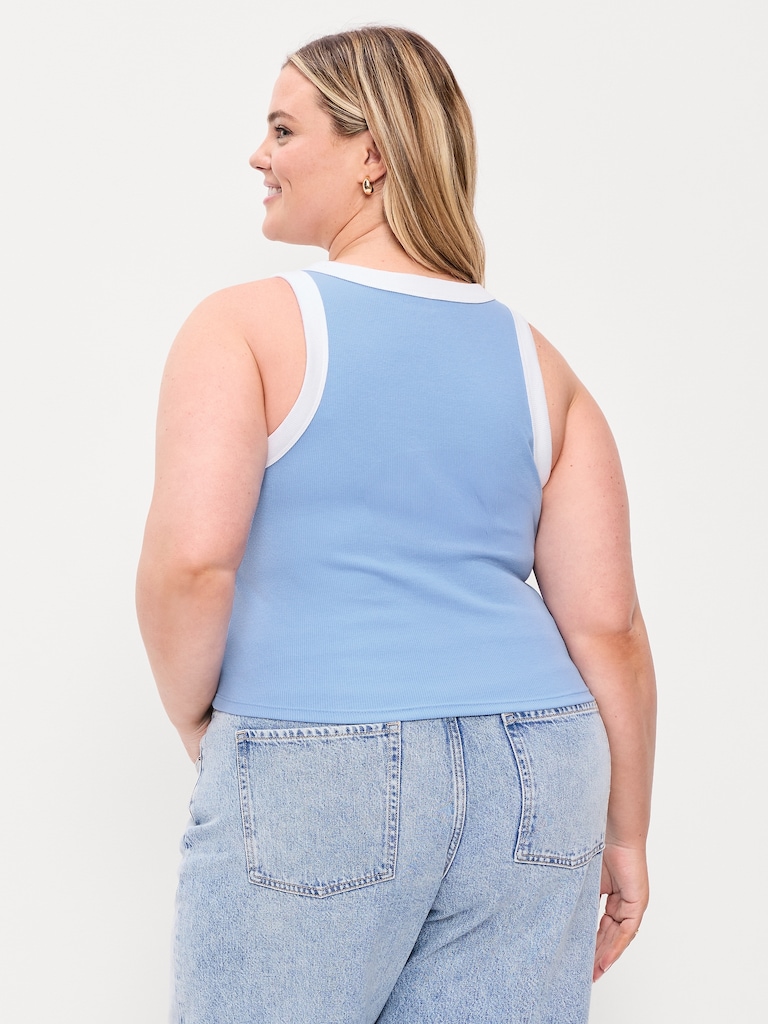 Snug Ribbed Crop Tank Top