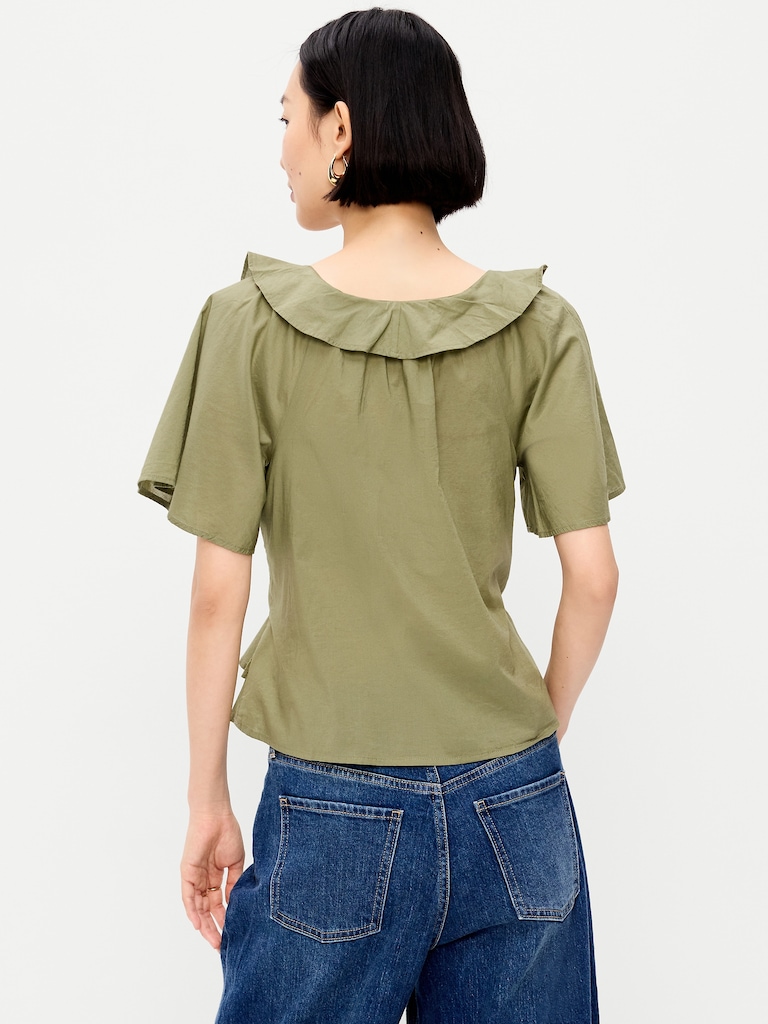 Ruffle Tie-Front Top