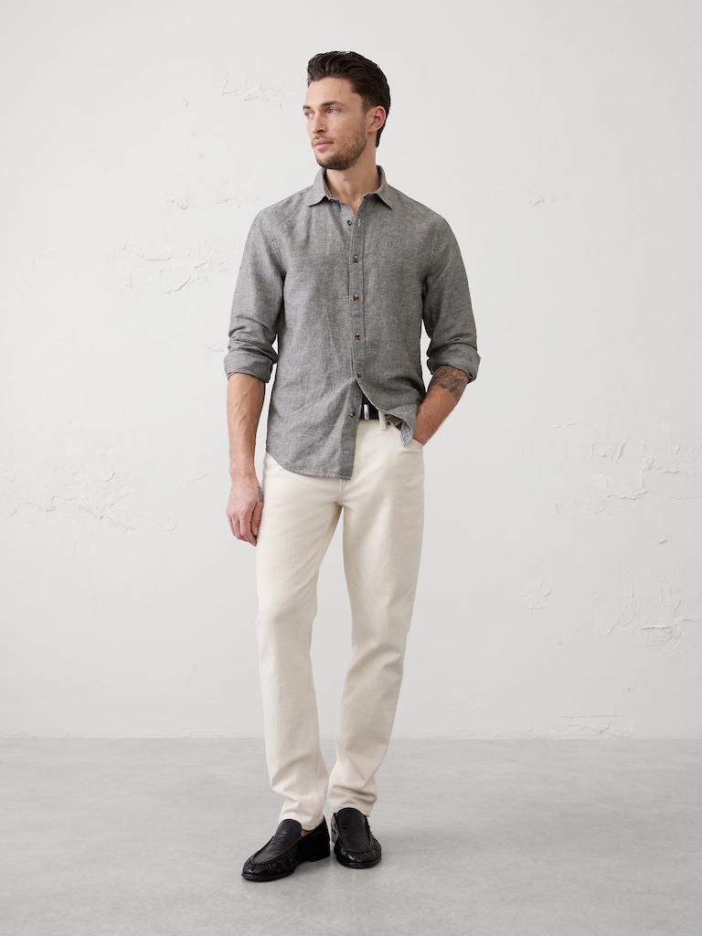 Slim-Fit Linen-Blend Shirt