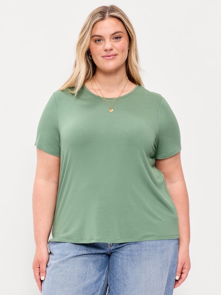 T-shirt luxueux ras du cou pour Femme