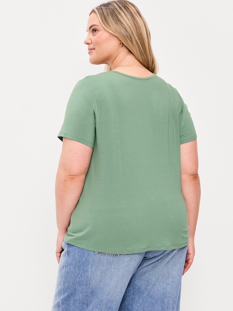 T-shirt luxueux ras du cou pour Femme