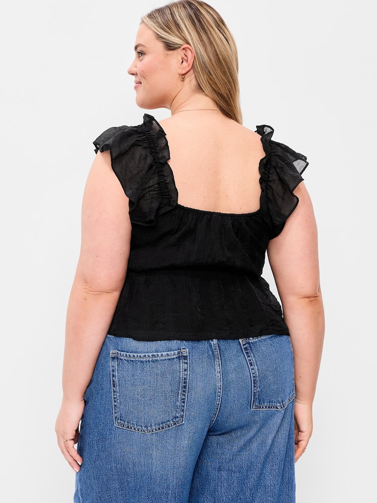 Flutter-Sleeve Fit & Flare Top