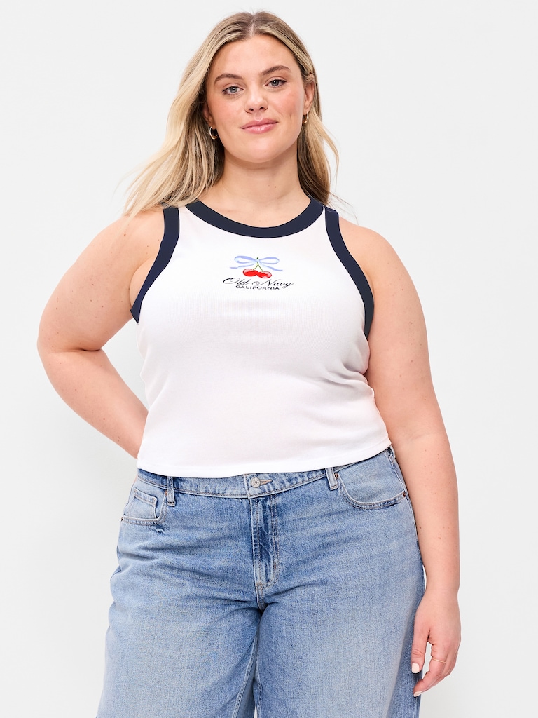 Snug Ribbed Crop Tank Top