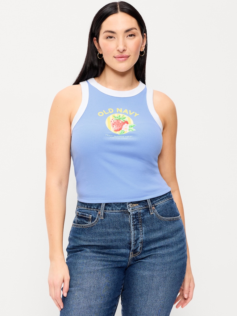 Snug Ribbed Crop Tank Top