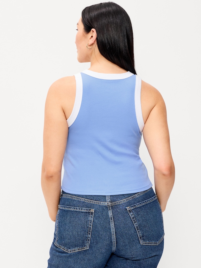 Snug Ribbed Crop Tank Top