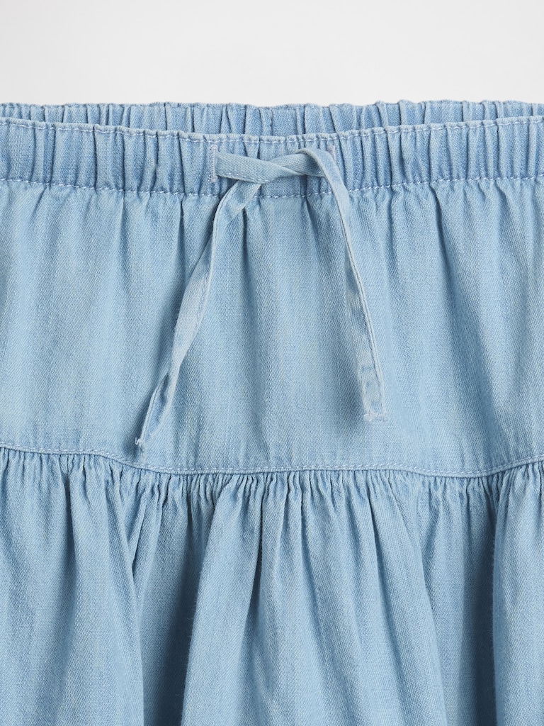 Kids Denim Tiered Skort