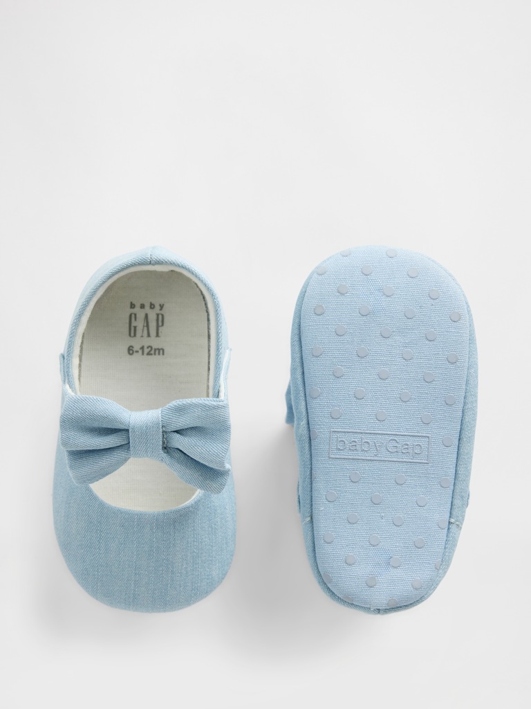 Baby Denim Bow Mary Jane Shoes