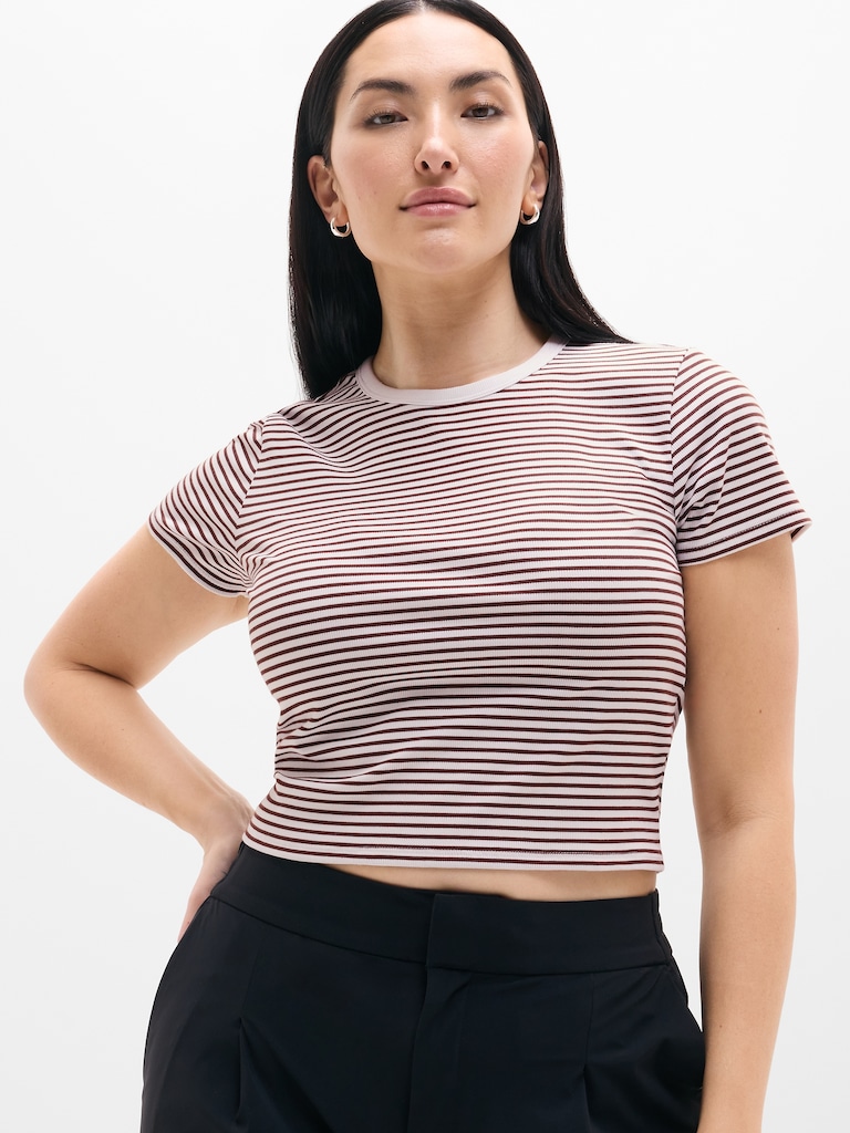 Signature Rib Crop Tee