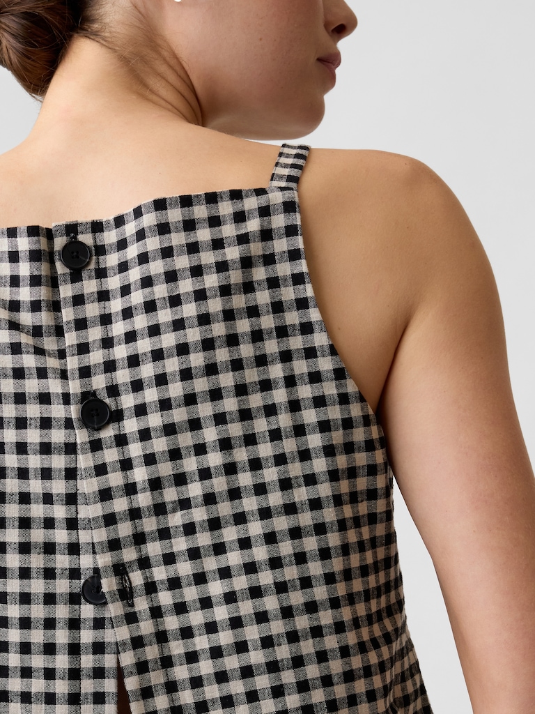 Linen-Blend Apron Top