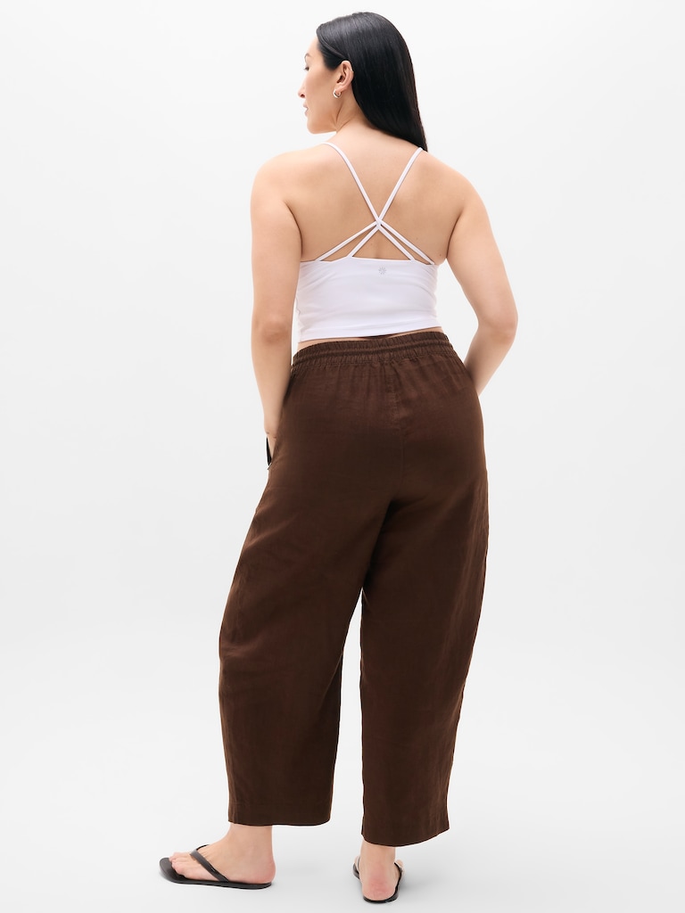 Retreat Linen Easy Barrel Crop Pant