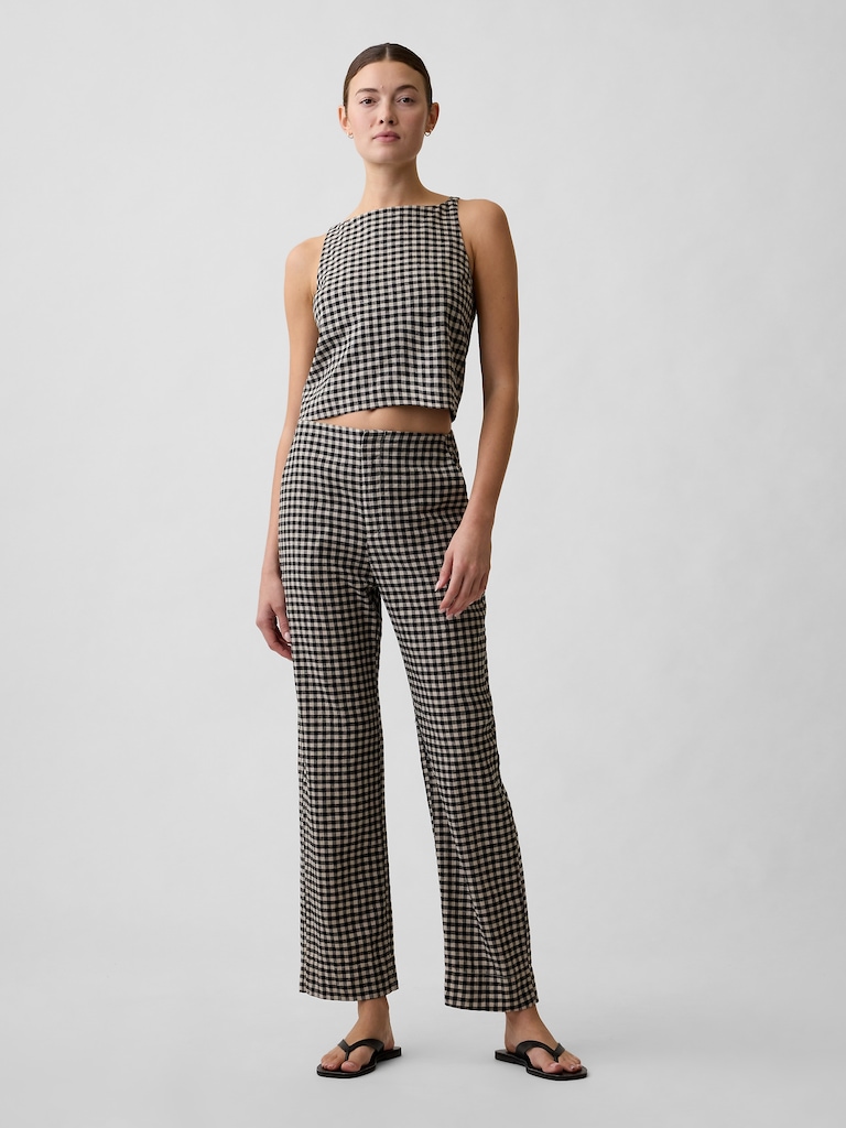 Linen-Blend Apron Top