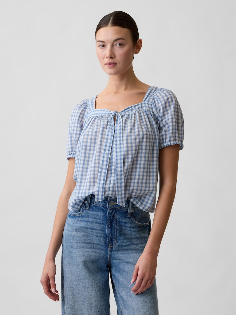 Relaxed Tie-Front Top
