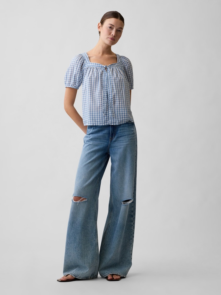 Relaxed Tie-Front Top