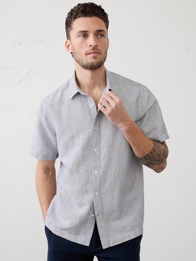 Standard-Fit Linen-Blend Shirt