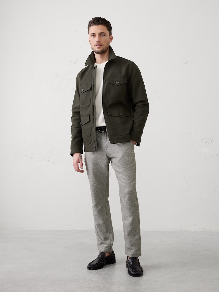 Athletic-Fit Linen-Blend Pant