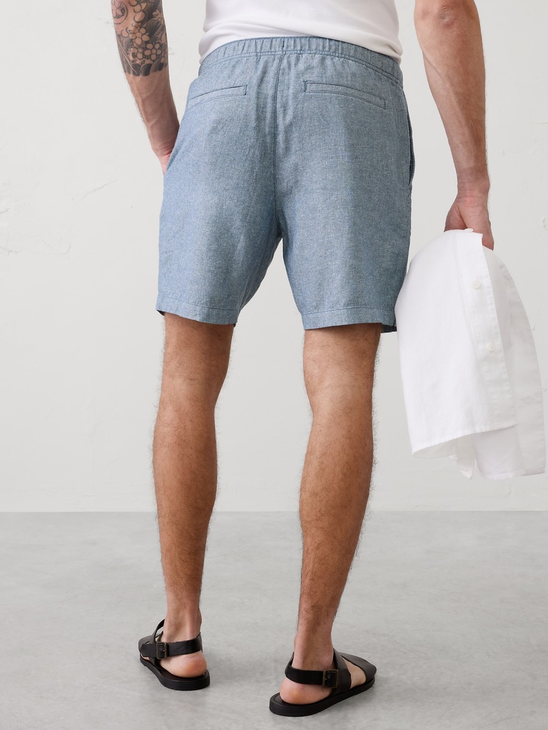 Standard-Fit 7" Linen-Blend Deck Short