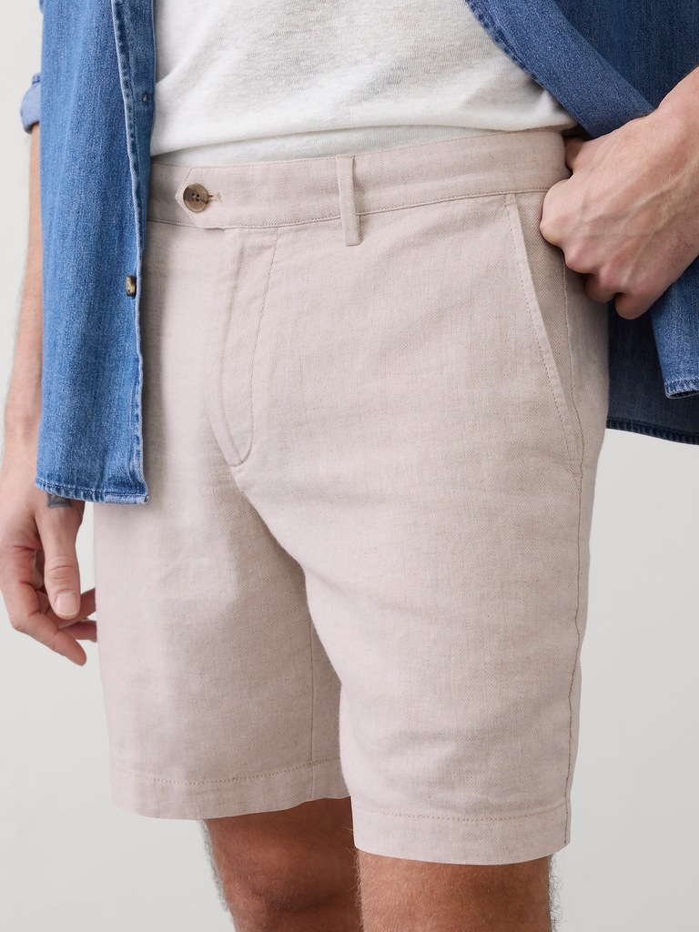 Slim-Fit 7" Linen-Blend Short