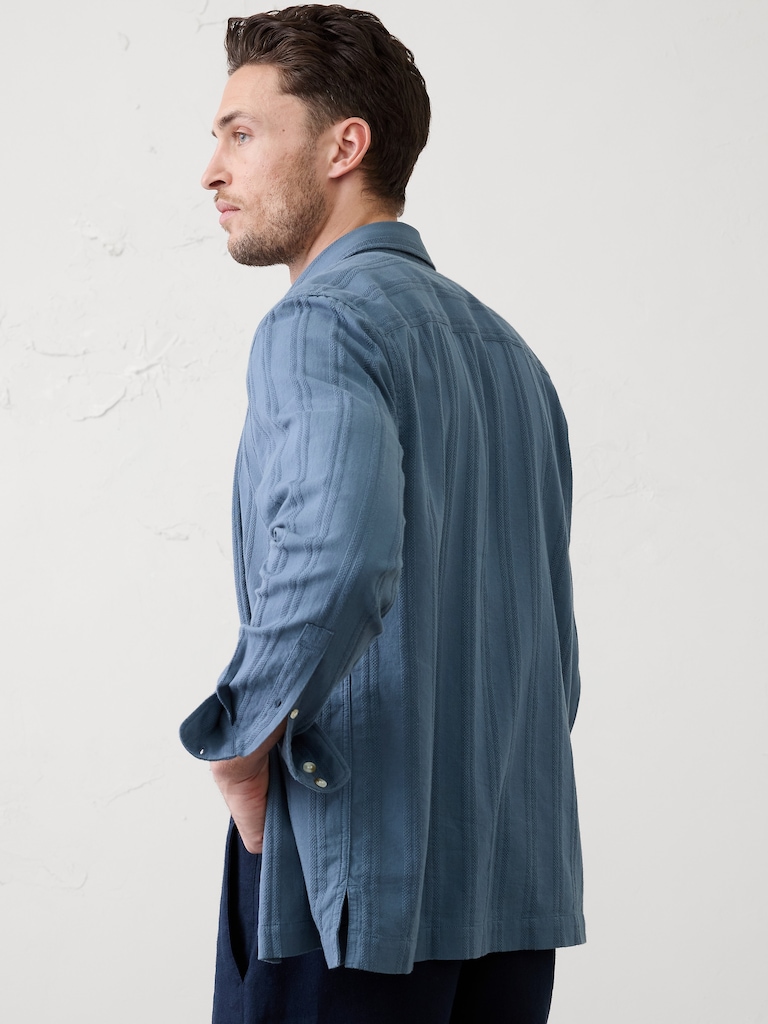 Standard-Fit Textured Resort Shirt