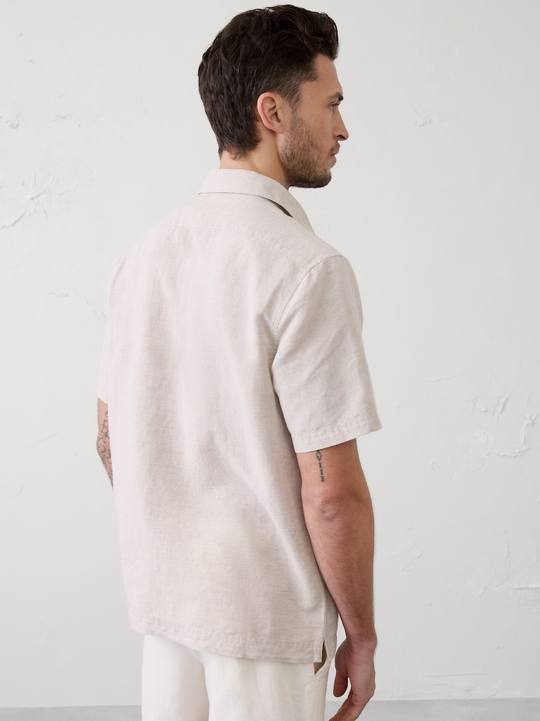Standard-Fit Linen-Blend Shirt
