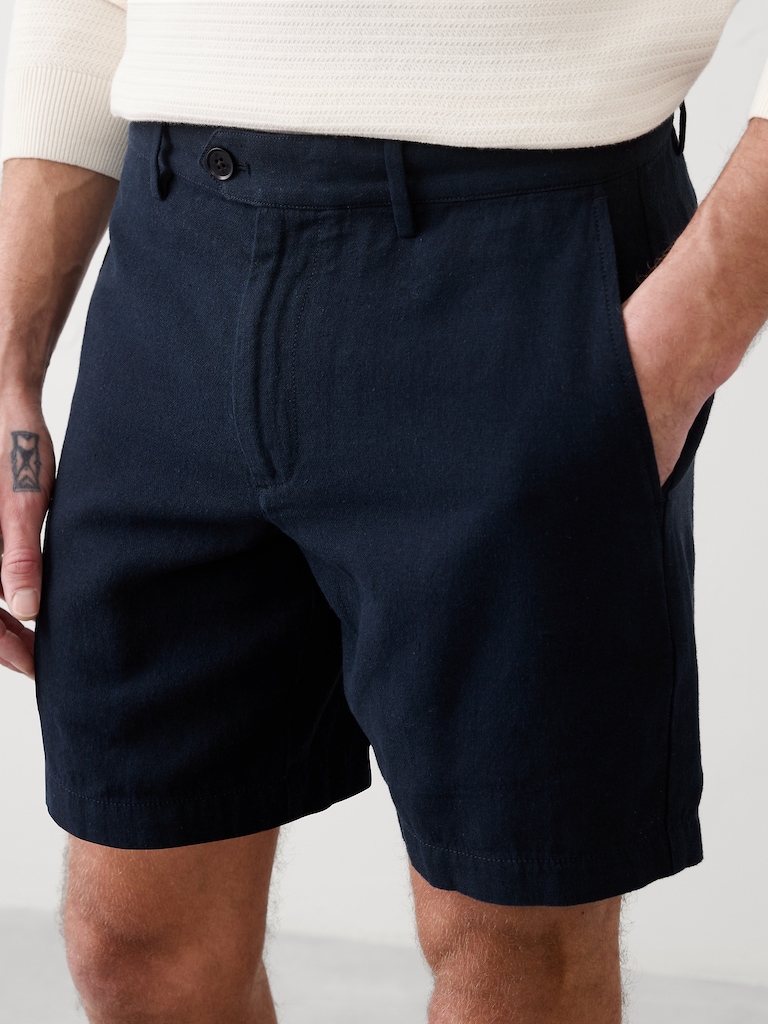Slim-Fit 7" Linen-Blend Short