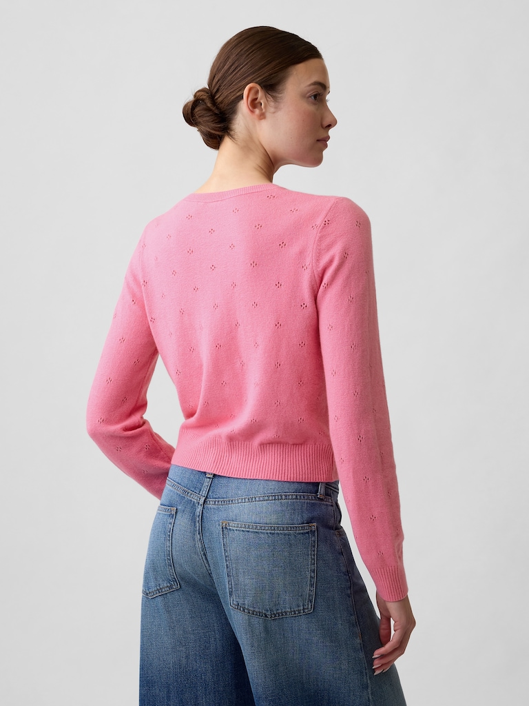 CashSoft Pointelle Cardigan