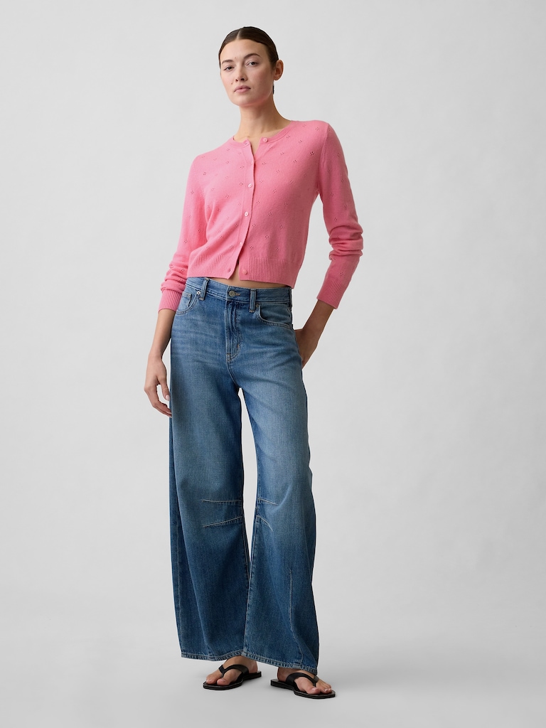 CashSoft Pointelle Cardigan