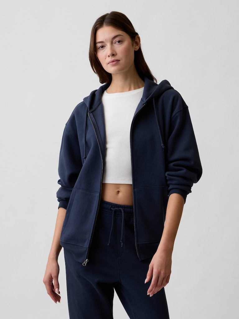 Adult Vintage Soft Oversized Zip Hoodie