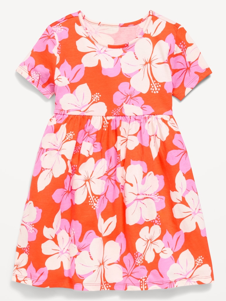 Printed Short-Sleeve Dress for Toddler Girls