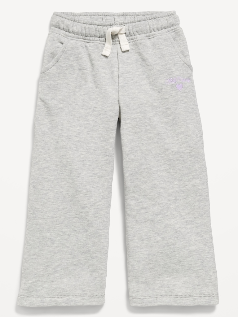 Logo-Graphic Wide-Leg Sweatpants for Toddler Girls