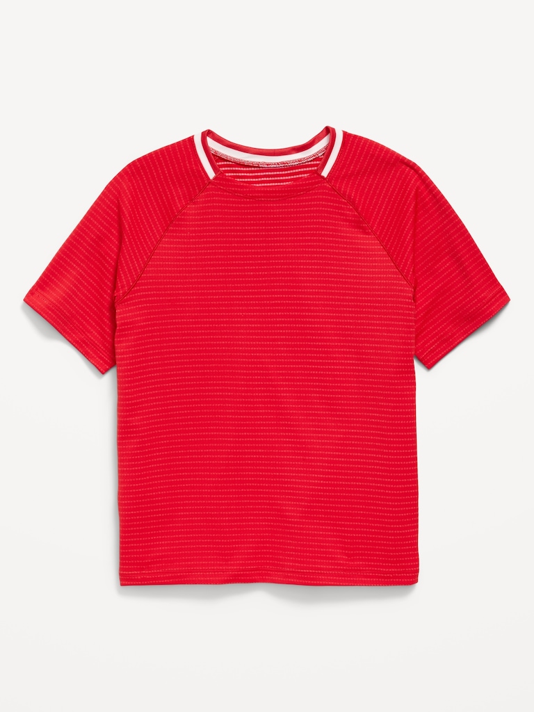 Short-Sleeve Textured Mesh Performance T-Shirt for Boys
