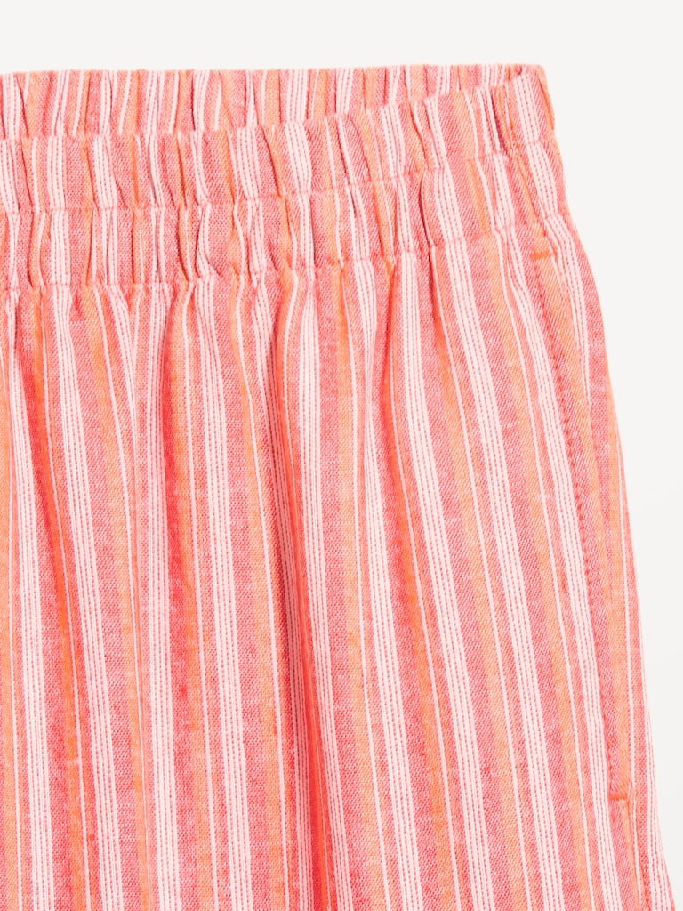 High-Waisted Linen-Blend Wide-Leg Pants