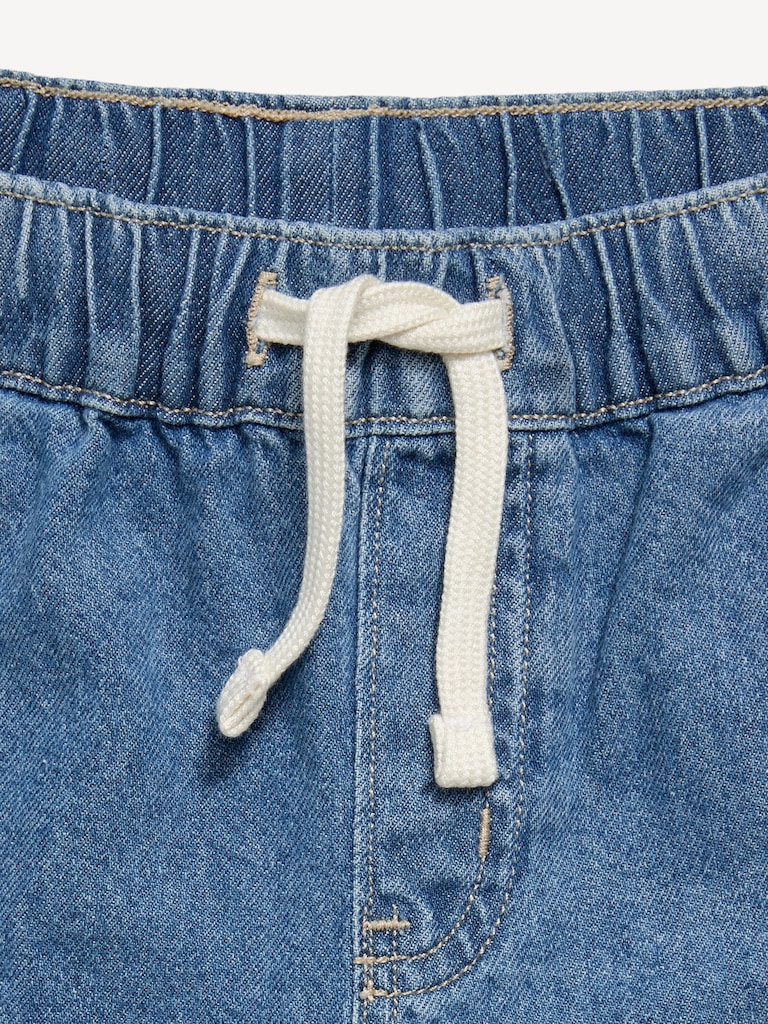 Above Knee Super Baggy Pull-On Jean Shorts for Boys