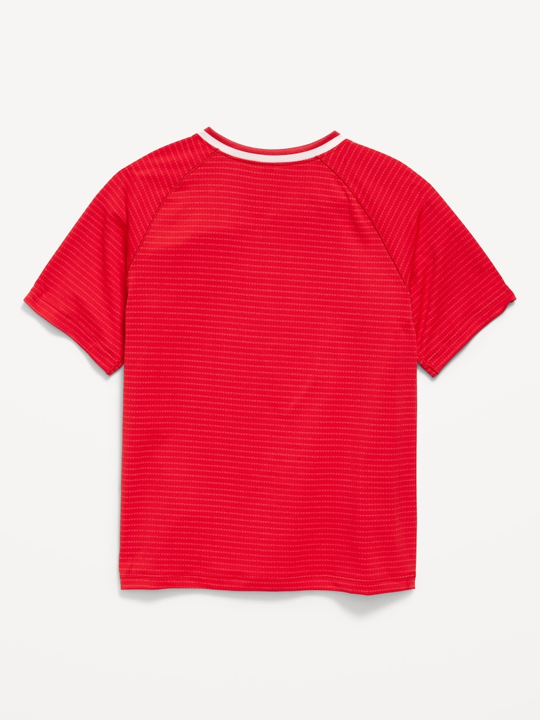 Short-Sleeve Textured Mesh Performance T-Shirt for Boys