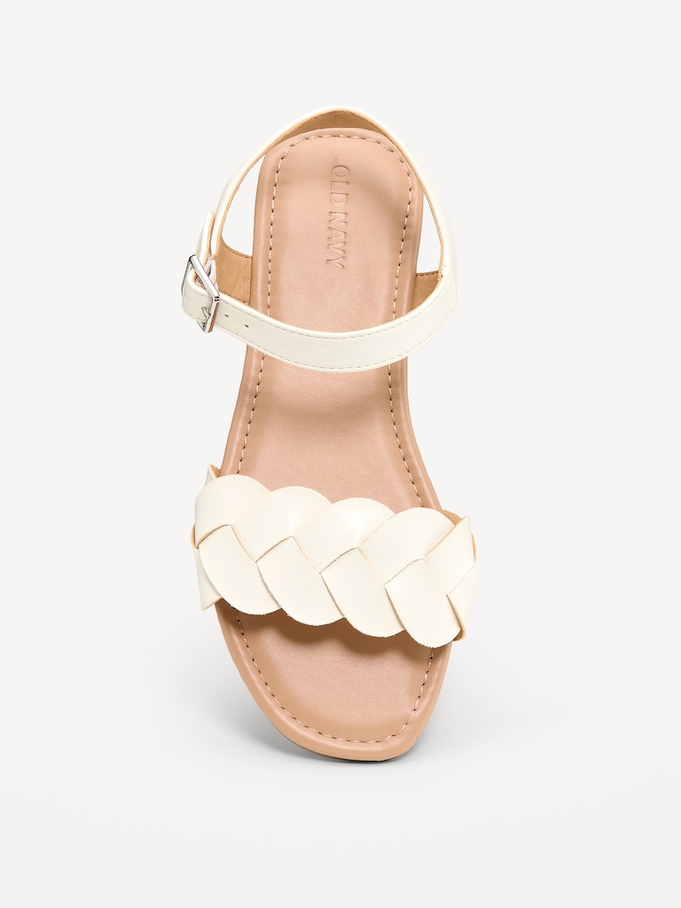Faux-Leather Braided-Strap Sandals for Girls